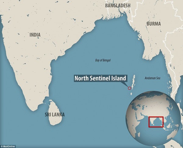 ostrvo sentinel indija mapa karta