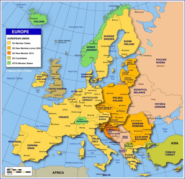 evropa mapa